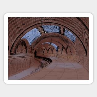 Abandoned NY City Hall Subway Station Illustration Sticker